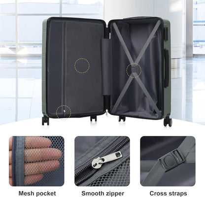Hardshell Luggage Set, Travel Suitcase Set | Carry on suitcase,Travel luggage set with double spinner wheels and lock.14" 20" 24" 28"+Duffel Bag+Toiletry Bag - Colors B