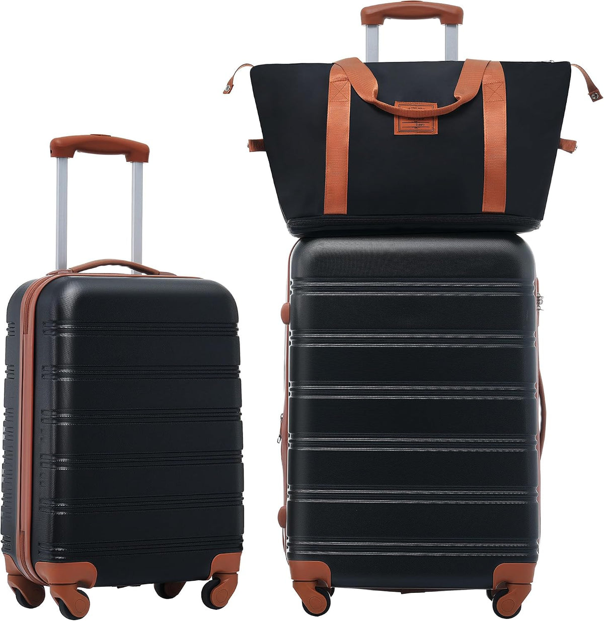 Hardshell Luggage Set, Travel Suitcase Set | Carry on suitcase,Travel luggage set with double spinner wheels and lock.14" 20" 24" 28"+Duffel Bag+Toiletry Bag - Colors B