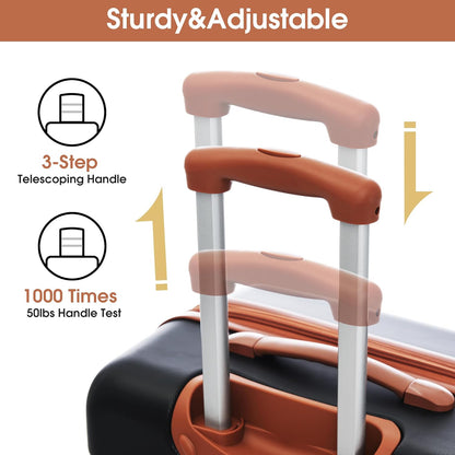 Hardshell Luggage Set, Travel Suitcase Set | Carry on suitcase,Travel luggage set with double spinner wheels and lock.14" 20" 24" 28"+Duffel Bag+Toiletry Bag - Colors B