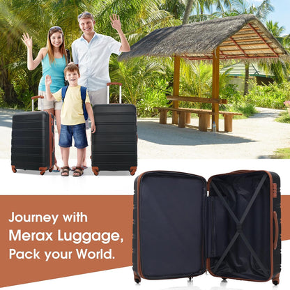 Hardshell Luggage Set, Travel Suitcase Set | Carry on suitcase,Travel luggage set with double spinner wheels and lock.14" 20" 24" 28"+Duffel Bag+Toiletry Bag - Colors B