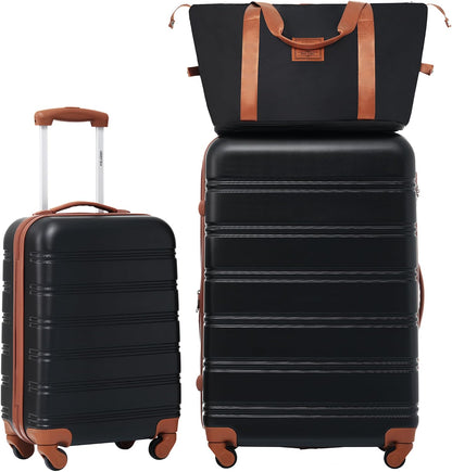 Hardshell Luggage Set, Travel Suitcase Set | Carry on suitcase,Travel luggage set with double spinner wheels and lock.14" 20" 24" 28"+Duffel Bag+Toiletry Bag - Colors B