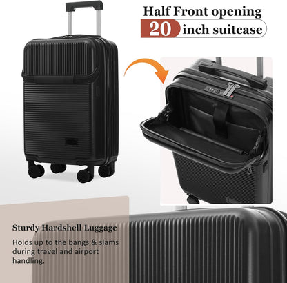 Hardshell Luggage Set, Travel Suitcase Set | Carry on suitcase,Travel luggage set with double spinner wheels and lock.14" 20" 24" 28"+Duffel Bag+Toiletry Bag - Colors B
