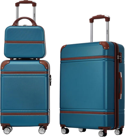 Hardshell Luggage Set, Travel Suitcase Set | Carry on suitcase,Travel luggage set with double spinner wheels and lock.14" 20" 24" 28"+Duffel Bag+Toiletry Bag - Colors B