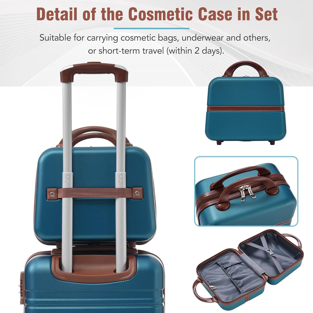 Hardshell Luggage Set, Travel Suitcase Set | Carry on suitcase,Travel luggage set with double spinner wheels and lock.14" 20" 24" 28"+Duffel Bag+Toiletry Bag - Colors B