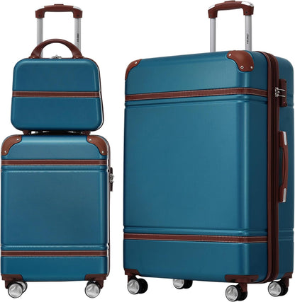 Hardshell Luggage Set, Travel Suitcase Set | Carry on suitcase,Travel luggage set with double spinner wheels and lock.14" 20" 24" 28"+Duffel Bag+Toiletry Bag - Colors B