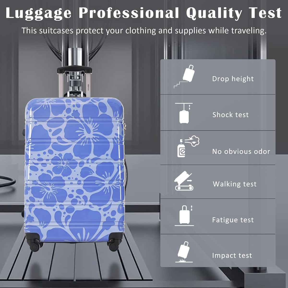 Hardshell Luggage Set, Travel Suitcase Set | Carry on suitcase,Travel luggage set with double spinner wheels and lock.14" 20" 24" 28"+Duffel Bag+Toiletry Bag - Colors B