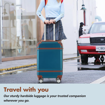 Hardshell Luggage Set, Travel Suitcase Set | Carry on suitcase,Travel luggage set with double spinner wheels and lock.14" 20" 24" 28"+Duffel Bag+Toiletry Bag - Colors B