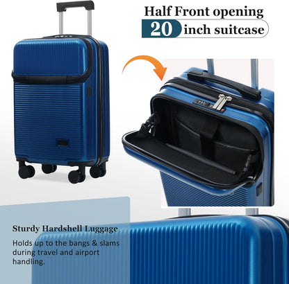 Hardshell Luggage Set, Travel Suitcase Set | Carry on suitcase,Travel luggage set with double spinner wheels and lock.14" 20" 24" 28"+Duffel Bag+Toiletry Bag - Colors B