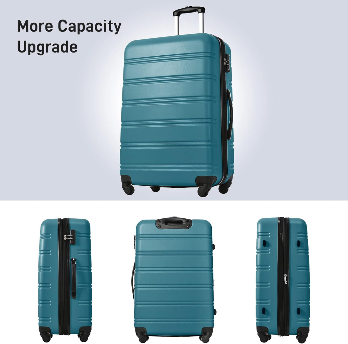 Hardshell Luggage Set, Travel Suitcase Set | Carry on suitcase,Travel luggage set with double spinner wheels and lock.14" 20" 24" 28"+Duffel Bag+Toiletry Bag - Colors B