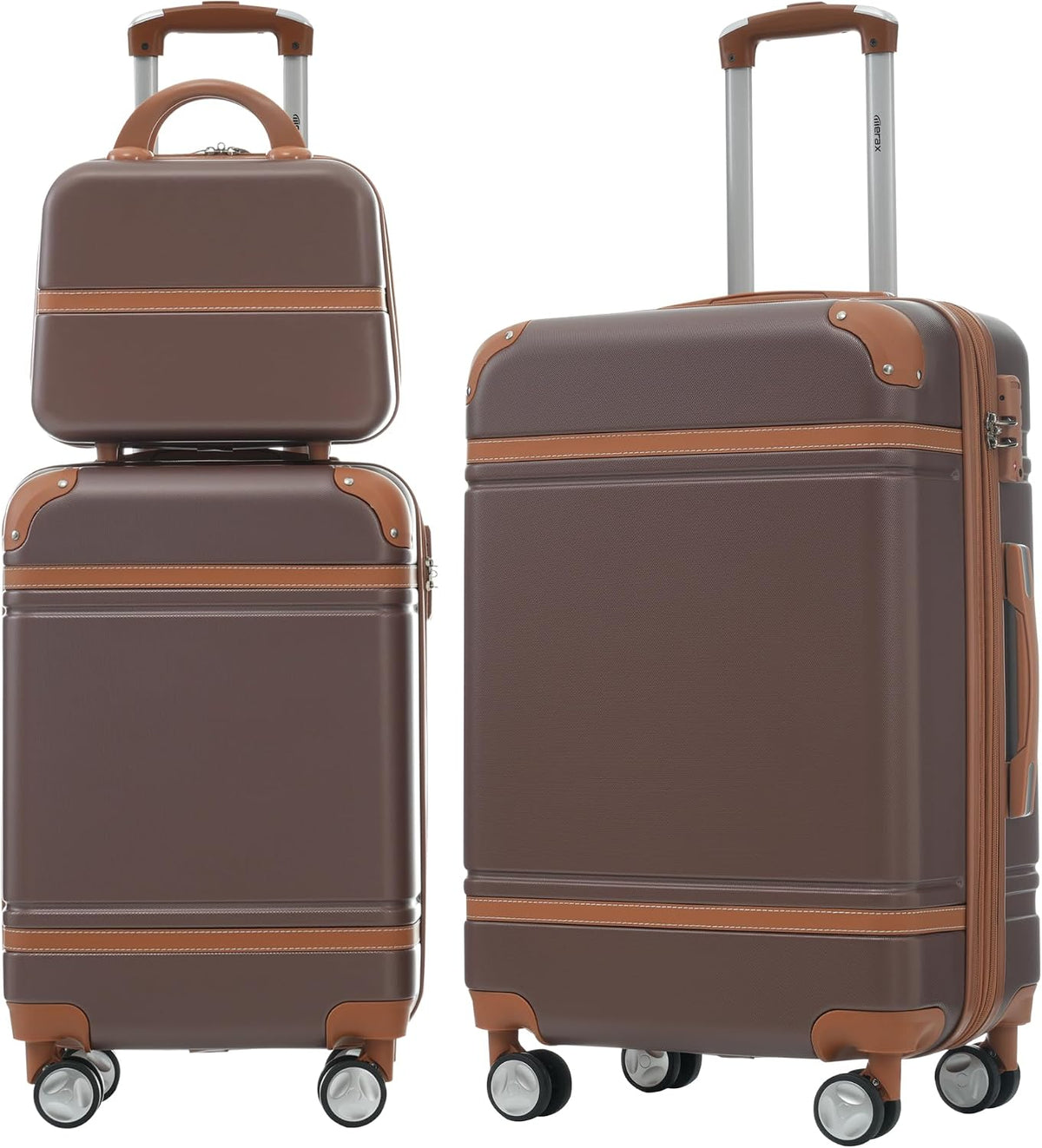 Hardshell Luggage Set, Travel Suitcase Set | Carry on suitcase,Travel luggage set with double spinner wheels and lock.14" 20" 24" 28"+Duffel Bag+Toiletry Bag - Colors B