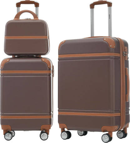 Hardshell Luggage Set, Travel Suitcase Set | Carry on suitcase,Travel luggage set with double spinner wheels and lock.14" 20" 24" 28"+Duffel Bag+Toiletry Bag - Colors B