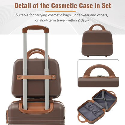 Hardshell Luggage Set, Travel Suitcase Set | Carry on suitcase,Travel luggage set with double spinner wheels and lock.14" 20" 24" 28"+Duffel Bag+Toiletry Bag - Colors B