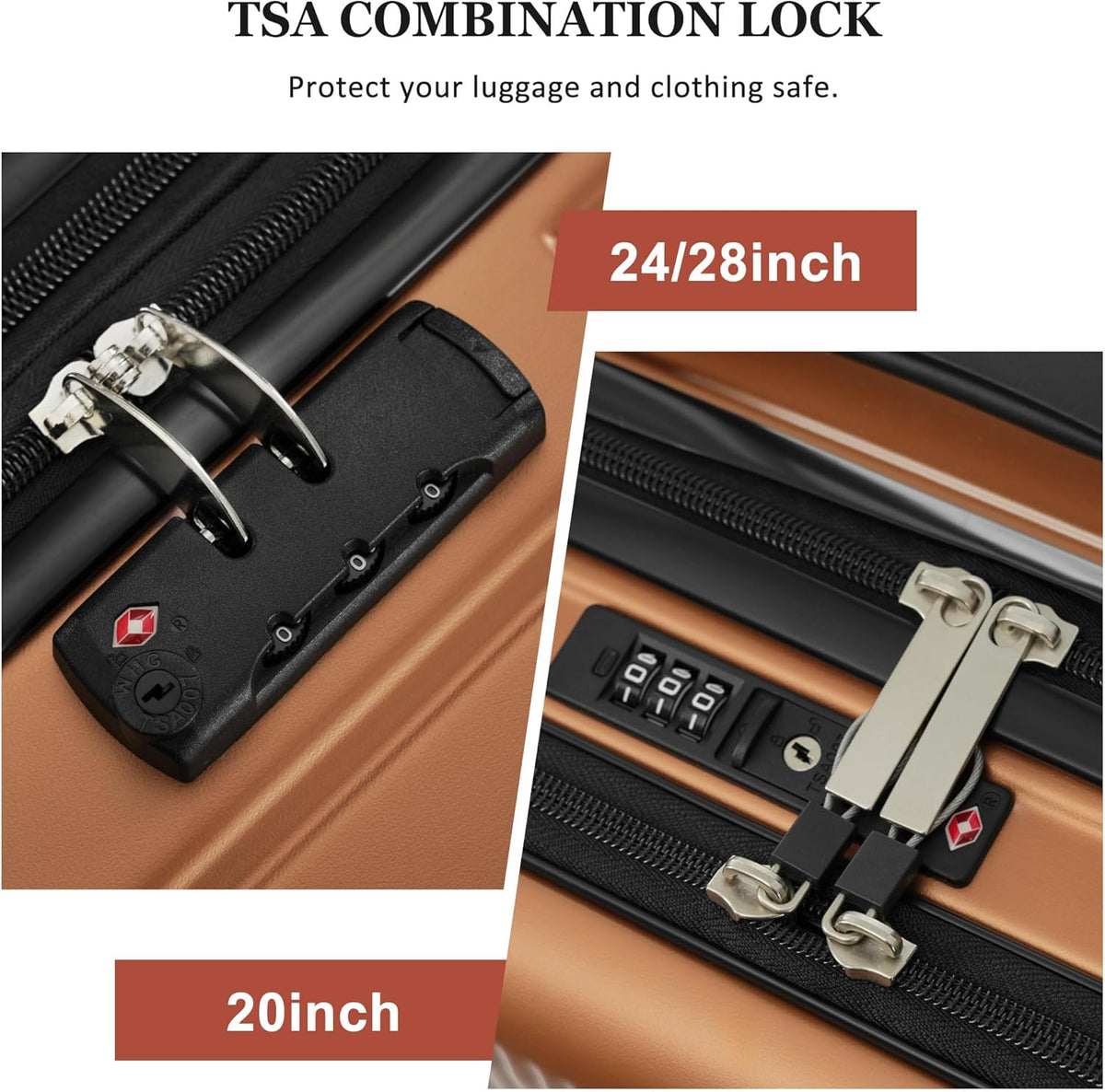 Hardshell Luggage Set, Travel Suitcase Set | Carry on suitcase,Travel luggage set with double spinner wheels and lock.14" 20" 24" 28"+Duffel Bag+Toiletry Bag - Colors B