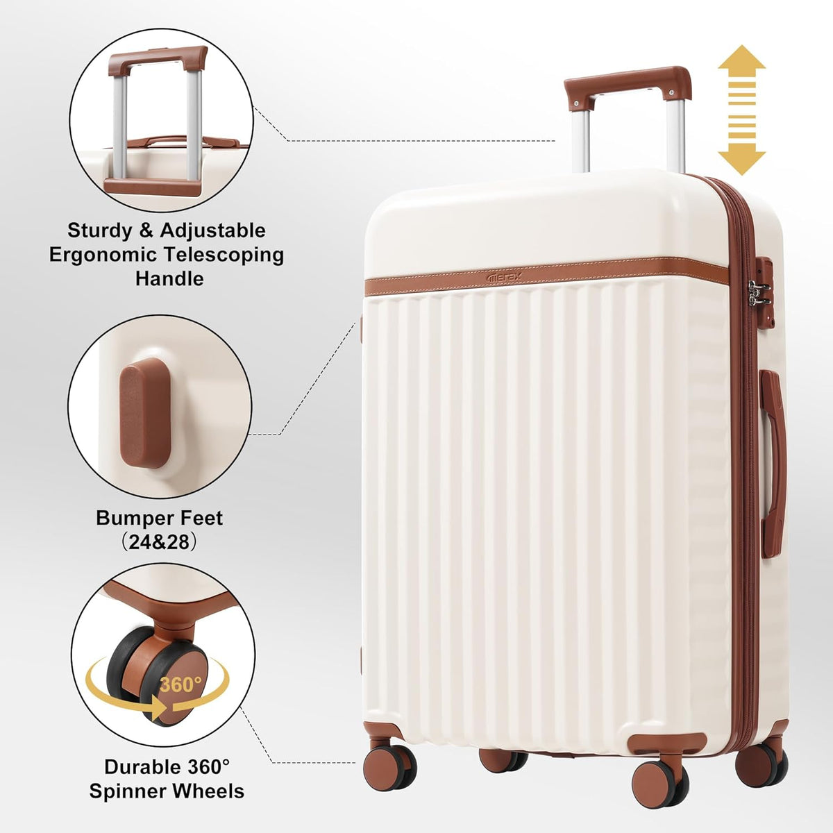 Hardshell Luggage Set, Travel Suitcase Set | Carry on suitcase,Travel luggage set with double spinner wheels and lock.14" 20" 24" 28"+Duffel Bag+Toiletry Bag - Colors B