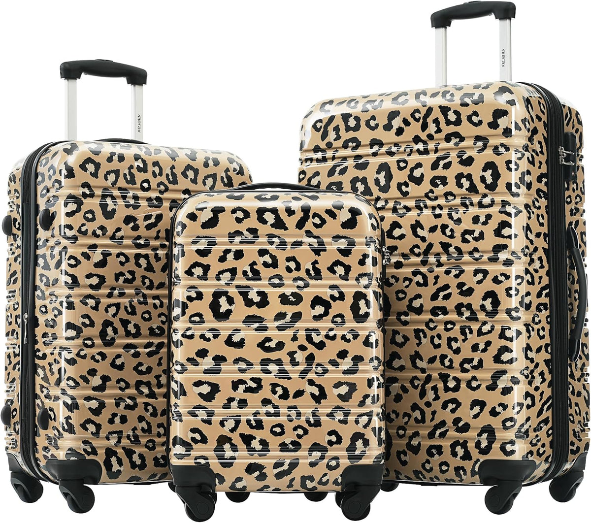 Hardshell Luggage Set, Travel Suitcase Set | Carry on suitcase,Travel luggage set with double spinner wheels and lock.14" 20" 24" 28"+Duffel Bag+Toiletry Bag - Colors B