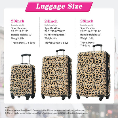 Hardshell Luggage Set, Travel Suitcase Set | Carry on suitcase,Travel luggage set with double spinner wheels and lock.14" 20" 24" 28"+Duffel Bag+Toiletry Bag - Colors B