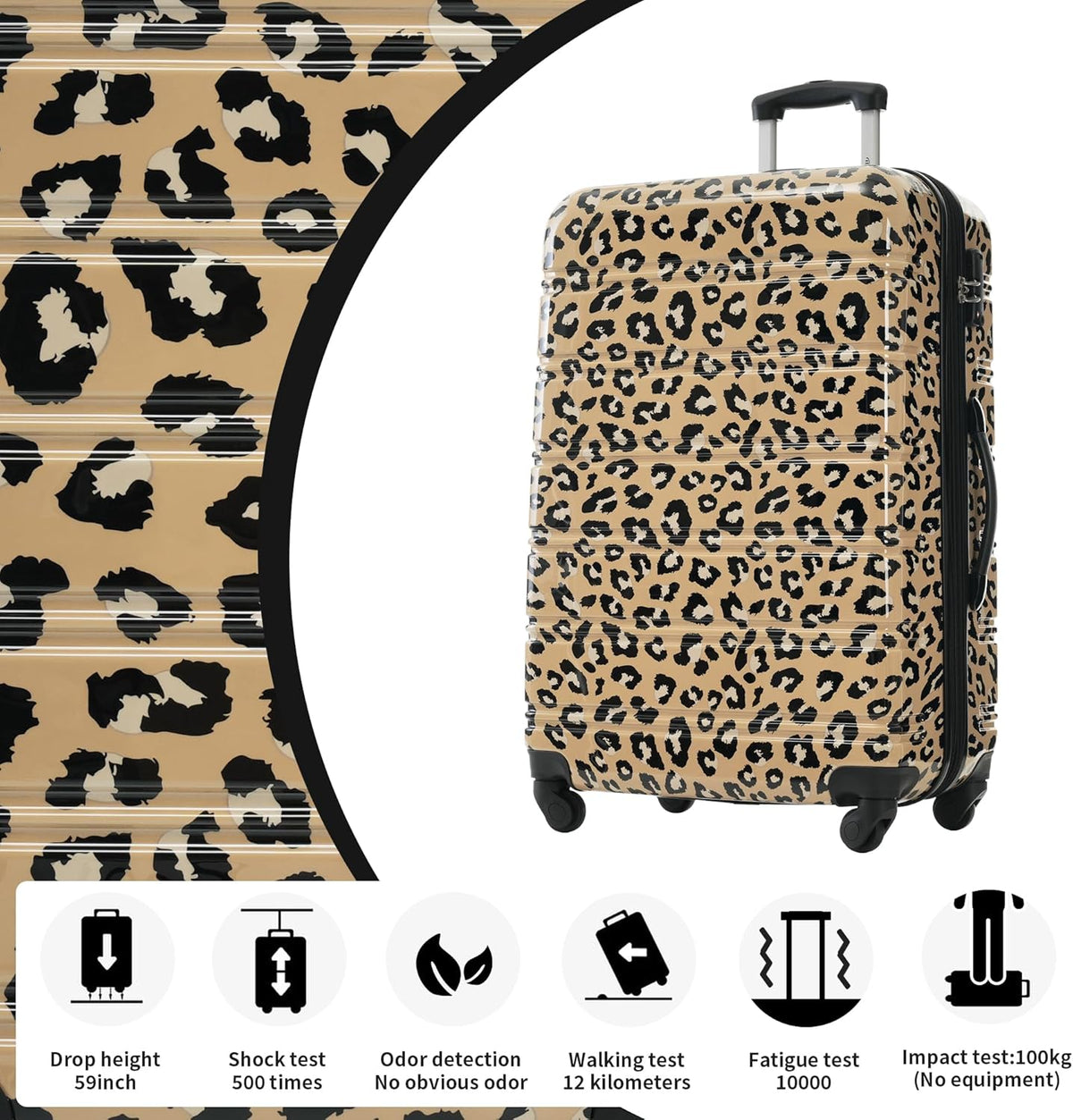 Hardshell Luggage Set, Travel Suitcase Set | Carry on suitcase,Travel luggage set with double spinner wheels and lock.14" 20" 24" 28"+Duffel Bag+Toiletry Bag - Colors B