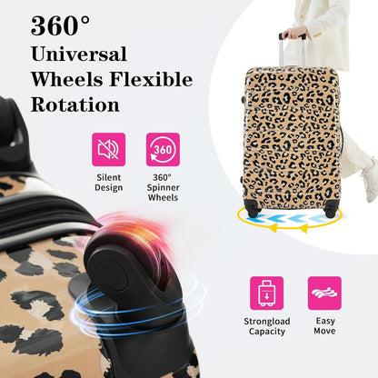 Hardshell Luggage Set, Travel Suitcase Set | Carry on suitcase,Travel luggage set with double spinner wheels and lock.14" 20" 24" 28"+Duffel Bag+Toiletry Bag - Colors B