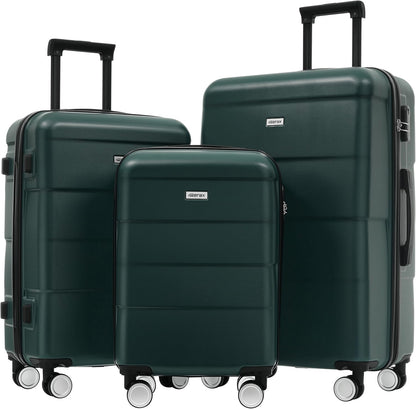 Hardshell Luggage Set, Travel Suitcase Set | Carry on suitcase,Travel luggage set with double spinner wheels and lock.14" 20" 24" 28"+Duffel Bag+Toiletry Bag - Colors B