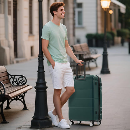 Hardshell Luggage Set, Travel Suitcase Set | Carry on suitcase,Travel luggage set with double spinner wheels and lock.14" 20" 24" 28"+Duffel Bag+Toiletry Bag - Colors B