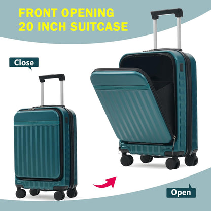 Hardshell Luggage Set, Travel Suitcase Set | Carry on suitcase,Travel luggage set with double spinner wheels and lock.14" 20" 24" 28"+Duffel Bag+Toiletry Bag - Colors B