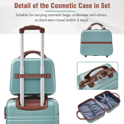 Hardshell Luggage Set, Travel Suitcase Set | Carry on suitcase,Travel luggage set with double spinner wheels and lock.14" 20" 24" 28"+Duffel Bag+Toiletry Bag - Colors B