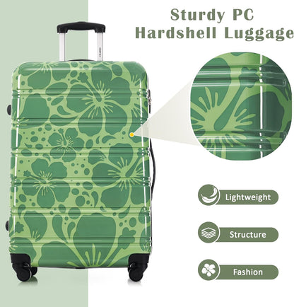 Hardshell Luggage Set, Travel Suitcase Set | Carry on suitcase,Travel luggage set with double spinner wheels and lock.14" 20" 24" 28"+Duffel Bag+Toiletry Bag - Colors B