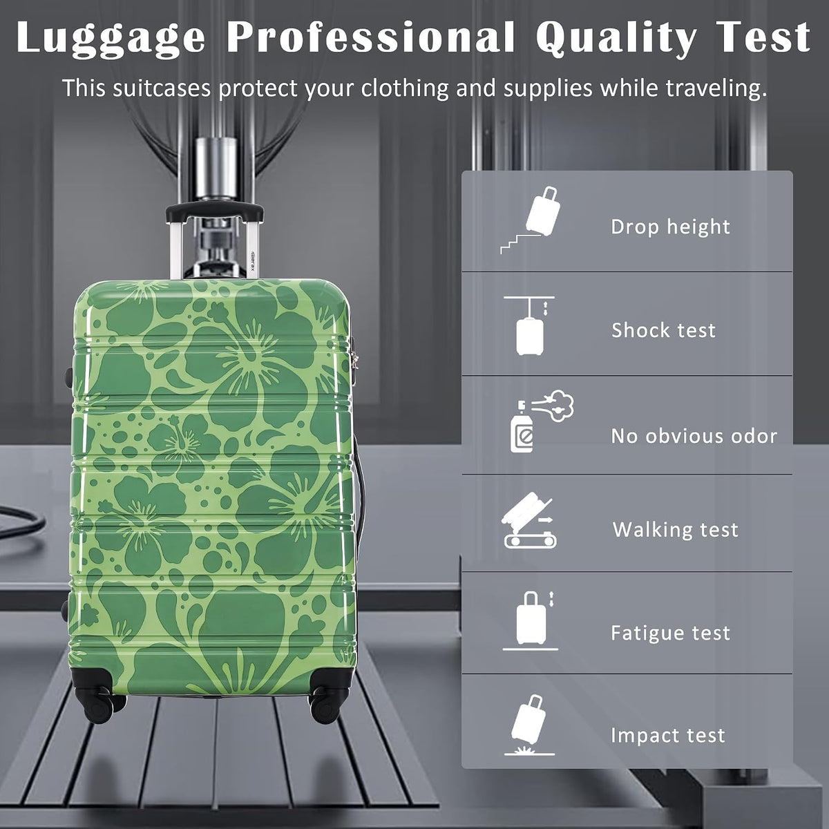 Hardshell Luggage Set, Travel Suitcase Set | Carry on suitcase,Travel luggage set with double spinner wheels and lock.14" 20" 24" 28"+Duffel Bag+Toiletry Bag - Colors B