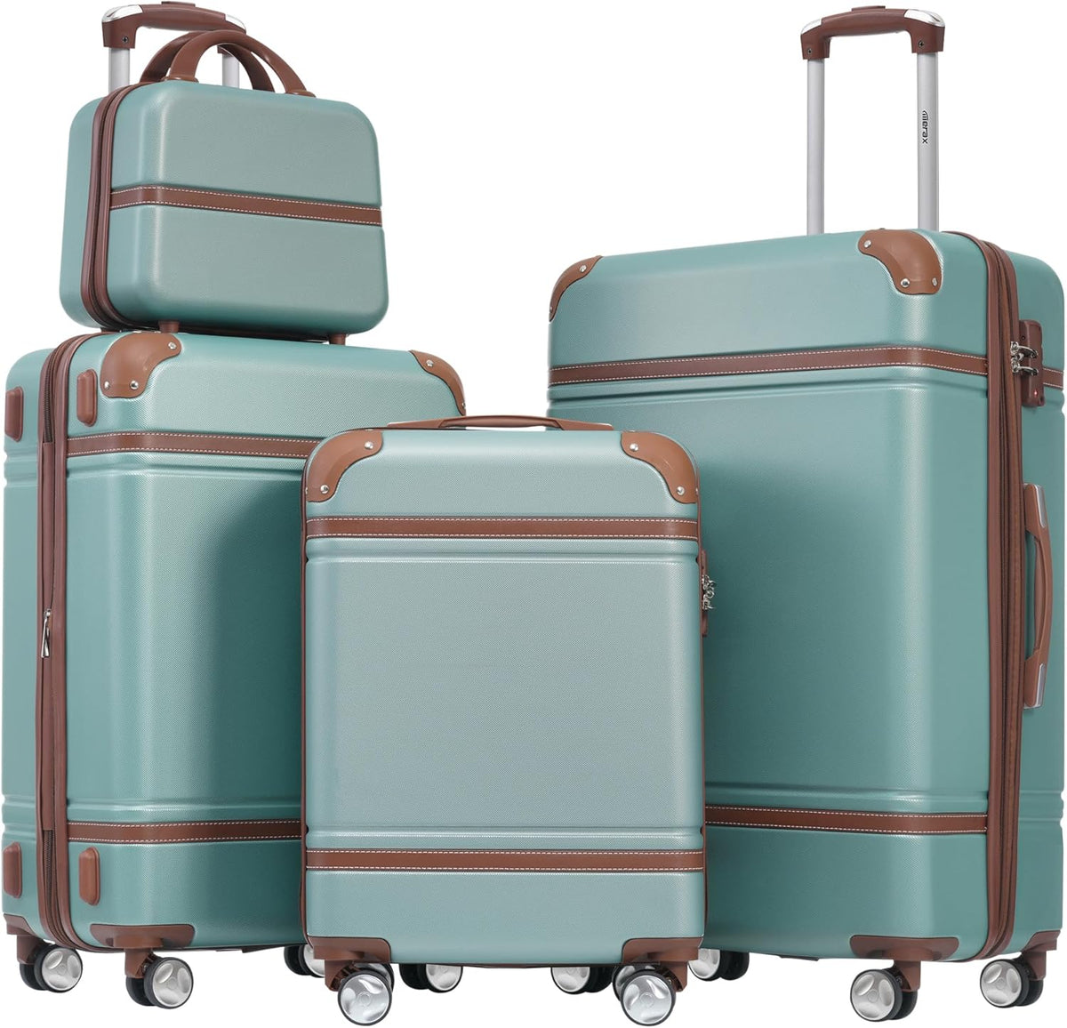Hardshell Luggage Set, Travel Suitcase Set | Carry on suitcase,Travel luggage set with double spinner wheels and lock.14" 20" 24" 28"+Duffel Bag+Toiletry Bag - Colors B