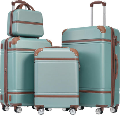 Hardshell Luggage Set, Travel Suitcase Set | Carry on suitcase,Travel luggage set with double spinner wheels and lock.14" 20" 24" 28"+Duffel Bag+Toiletry Bag - Colors B