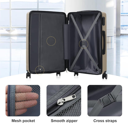 Hardshell Luggage Set, Travel Suitcase Set | Carry on suitcase,Travel luggage set with double spinner wheels and lock.14" 20" 24" 28"+Duffel Bag+Toiletry Bag - Colors B