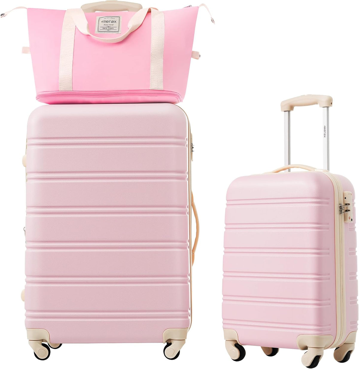 Hardshell Luggage Set, Travel Suitcase Set | Carry on suitcase,Travel luggage set with double spinner wheels and lock.14" 20" 24" 28"+Duffel Bag+Toiletry Bag - Colors B