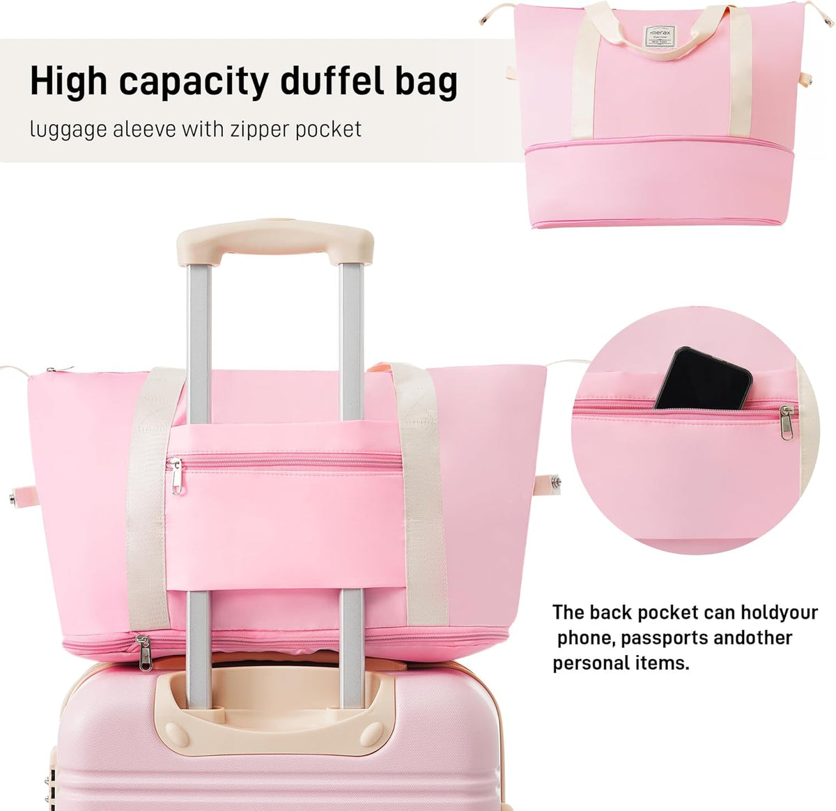 Hardshell Luggage Set, Travel Suitcase Set | Carry on suitcase,Travel luggage set with double spinner wheels and lock.14" 20" 24" 28"+Duffel Bag+Toiletry Bag - Colors B