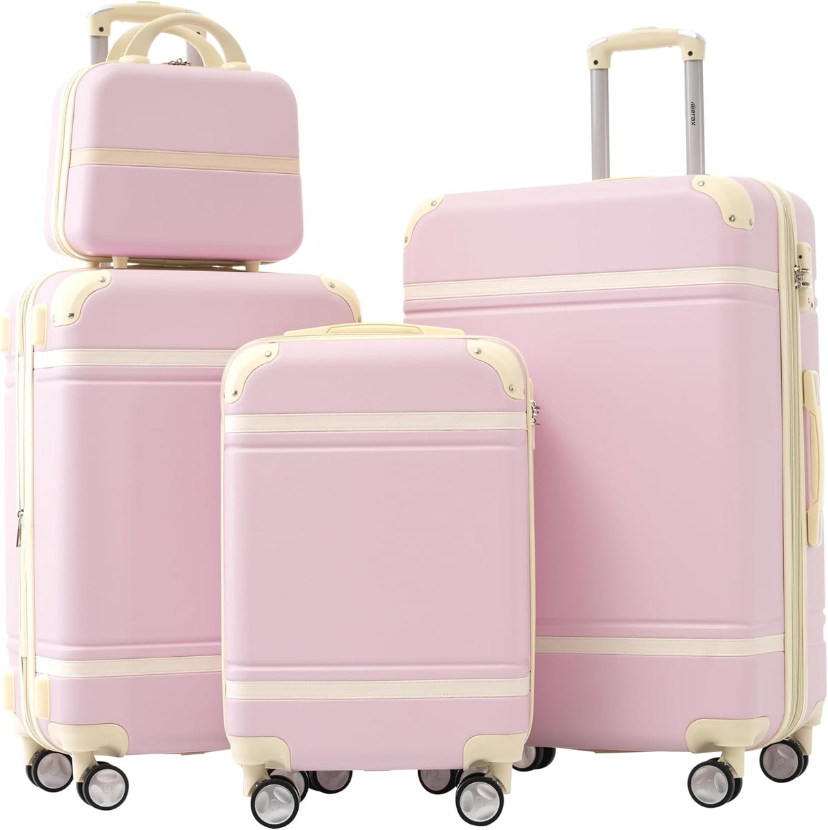 Hardshell Luggage Set, Travel Suitcase Set | Carry on suitcase,Travel luggage set with double spinner wheels and lock.14" 20" 24" 28"+Duffel Bag+Toiletry Bag - Colors B