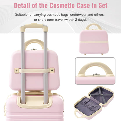 Hardshell Luggage Set, Travel Suitcase Set | Carry on suitcase,Travel luggage set with double spinner wheels and lock.14" 20" 24" 28"+Duffel Bag+Toiletry Bag - Colors B