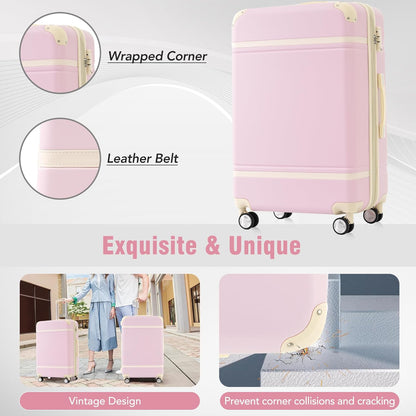 Hardshell Luggage Set, Travel Suitcase Set | Carry on suitcase,Travel luggage set with double spinner wheels and lock.14" 20" 24" 28"+Duffel Bag+Toiletry Bag - Colors B