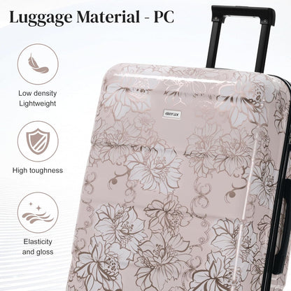 Hardshell Luggage Set, Travel Suitcase Set | Carry on suitcase,Travel luggage set with double spinner wheels and lock.14" 20" 24" 28"+Duffel Bag+Toiletry Bag - Colors B