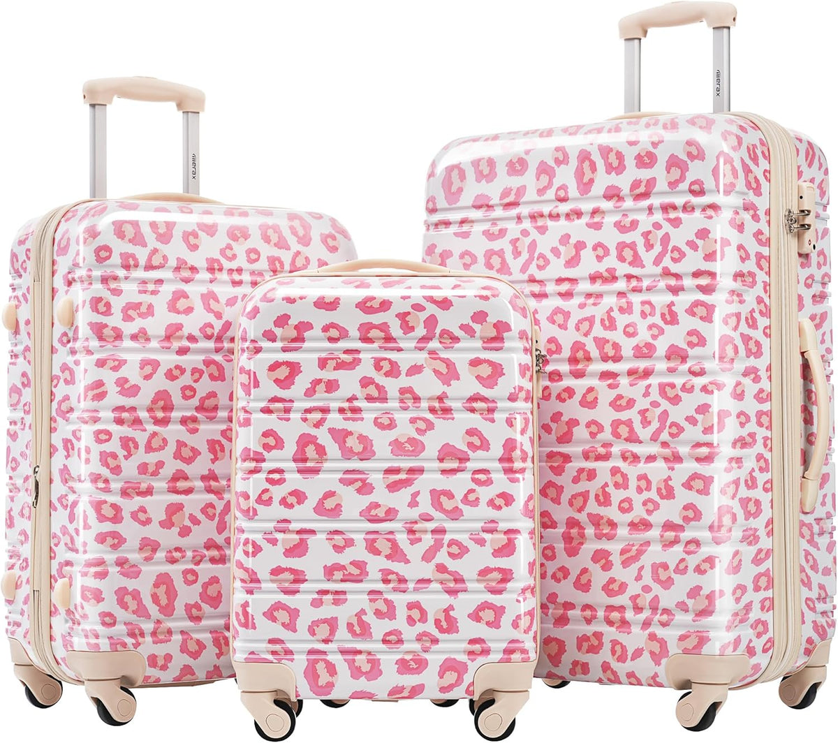 Hardshell Luggage Set, Travel Suitcase Set | Carry on suitcase,Travel luggage set with double spinner wheels and lock.14" 20" 24" 28"+Duffel Bag+Toiletry Bag - Colors B