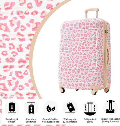 Hardshell Luggage Set, Travel Suitcase Set | Carry on suitcase,Travel luggage set with double spinner wheels and lock.14" 20" 24" 28"+Duffel Bag+Toiletry Bag - Colors B