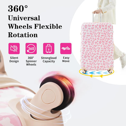 Hardshell Luggage Set, Travel Suitcase Set | Carry on suitcase,Travel luggage set with double spinner wheels and lock.14" 20" 24" 28"+Duffel Bag+Toiletry Bag - Colors B