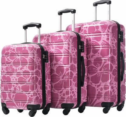 Hardshell Luggage Set, Travel Suitcase Set | Carry on suitcase,Travel luggage set with double spinner wheels and lock.14" 20" 24" 28"+Duffel Bag+Toiletry Bag - Colors B