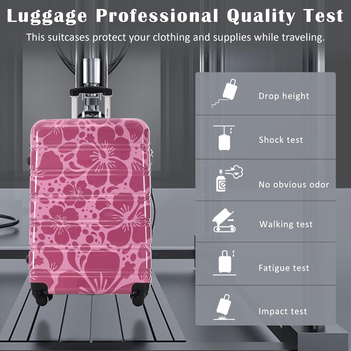 Hardshell Luggage Set, Travel Suitcase Set | Carry on suitcase,Travel luggage set with double spinner wheels and lock.14" 20" 24" 28"+Duffel Bag+Toiletry Bag - Colors B