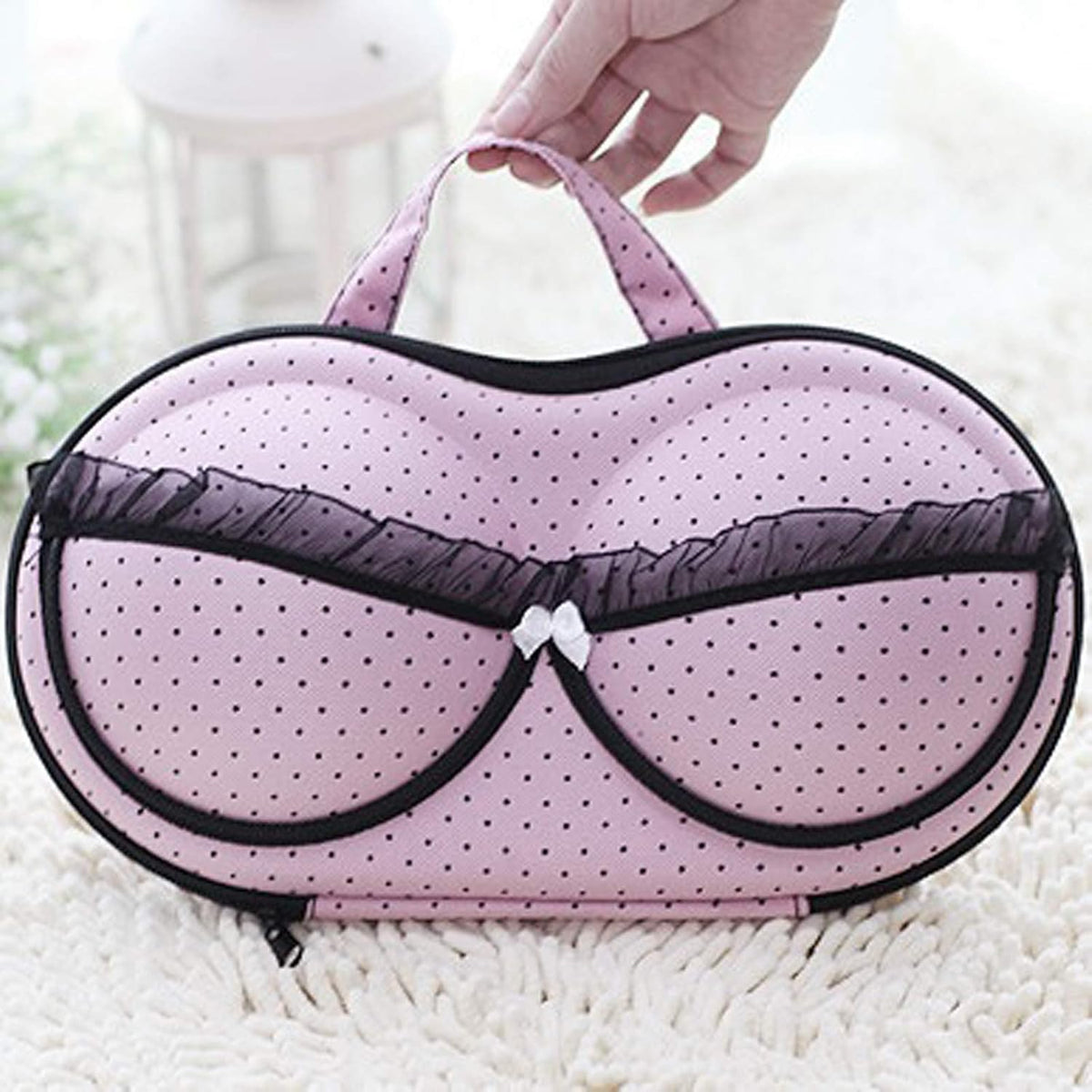 Bra Travel Case 2 Pack, Portable Bra Lingerie Storage Bikini Bag - Waterproof Underwear Organizer for Bra Sizes 30A-36C Cups