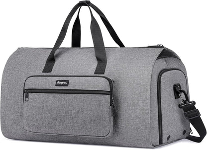 Convertible Duffle Bags for Men, Garment Bag for Travel, Carry on Garment Duffel Bag with Shoe Compartment, 2 in 1 Hanging Dress Suitcase Suit Travel Bags, Black