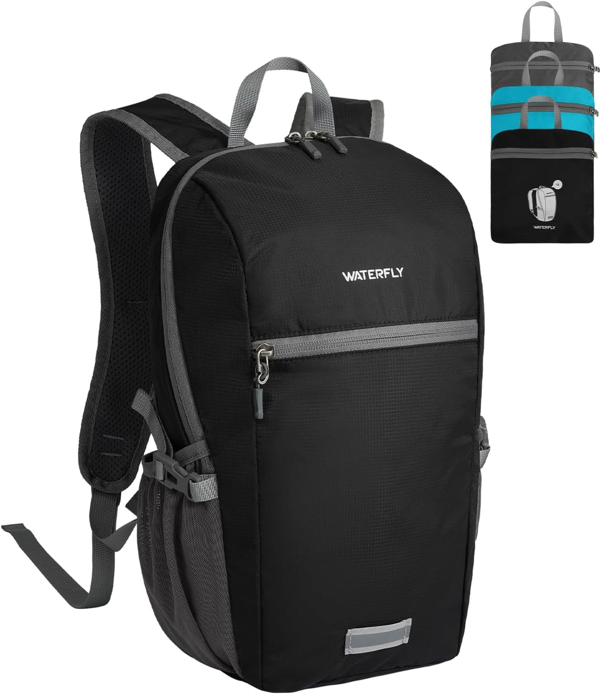 Small Packable Travel Backpack: 10L Ultra-Light Daypack for Adults | 9.2 oz,Water-Resistant Nylon,Breathable Mesh Straps,Reflective Strips,Emergency Whistle,Multi-Pockets,Hiking,Cycling,Commute