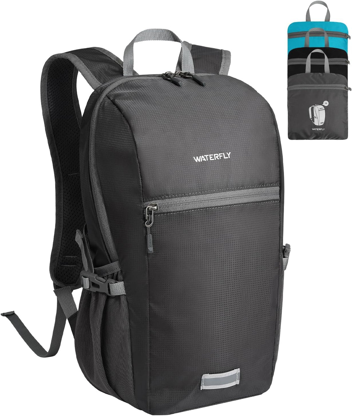 Small Packable Travel Backpack: 10L Ultra-Light Daypack for Adults | 9.2 oz,Water-Resistant Nylon,Breathable Mesh Straps,Reflective Strips,Emergency Whistle,Multi-Pockets,Hiking,Cycling,Commute