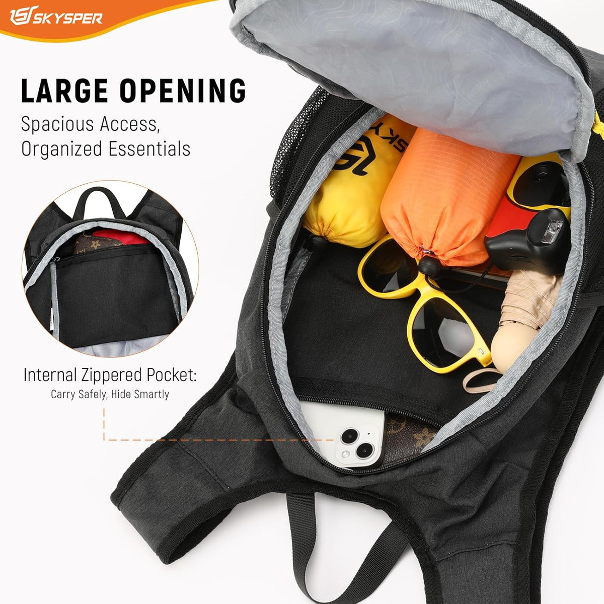 15L/20L Foldable Hiking Backpack Lightweight Packable Travel Daypack with Chest Strap Small Folding Pack for Walking