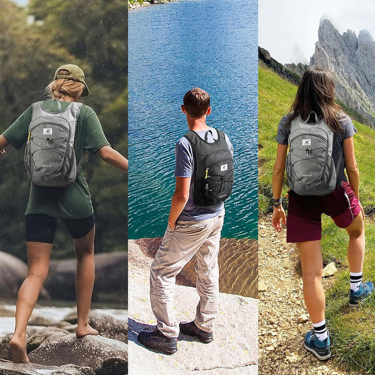 15L/20L Foldable Hiking Backpack Lightweight Packable Travel Daypack with Chest Strap Small Folding Pack for Walking
