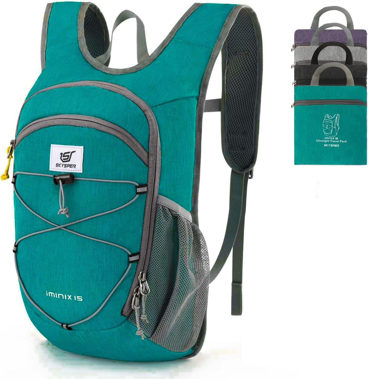 15L/20L Foldable Hiking Backpack Lightweight Packable Travel Daypack with Chest Strap Small Folding Pack for Walking