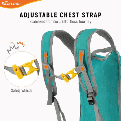 15L/20L Foldable Hiking Backpack Lightweight Packable Travel Daypack with Chest Strap Small Folding Pack for Walking